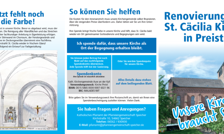 Spendenflyer St. Cäcilia Preist