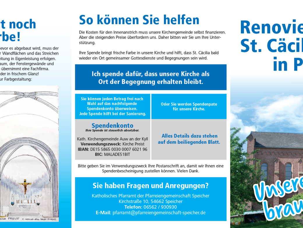 Spendenflyer St. Cäcilia Preist