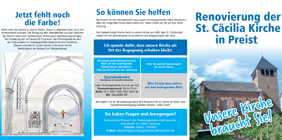 Spendenflyer St. Cäcilia Preist
