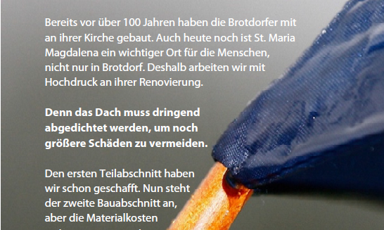 Schutz und Schirm für St. Maria Magdalena Brotdorf